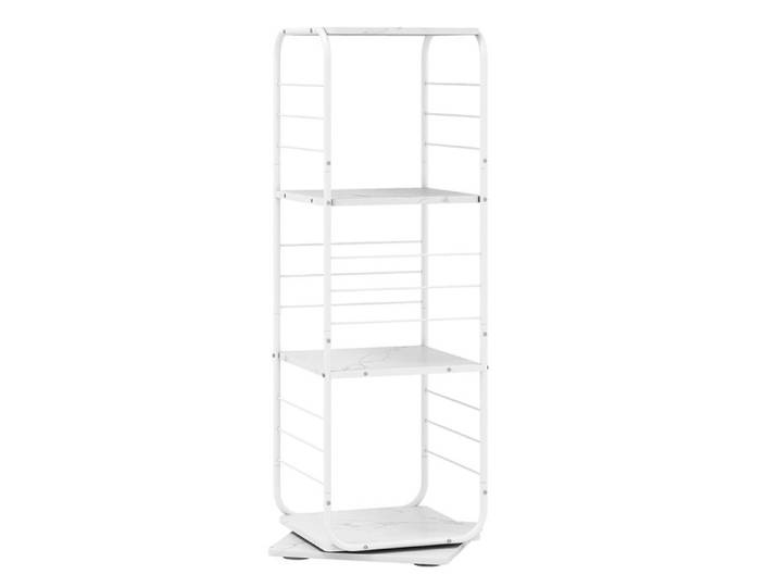 Étagère Pivotante à 360° à 4 Niveaux COSTWAY Cadre en Métal Bibliothèque d'Angle Rotatif sur Pieds 40 x 40 x 115 cm Blanc