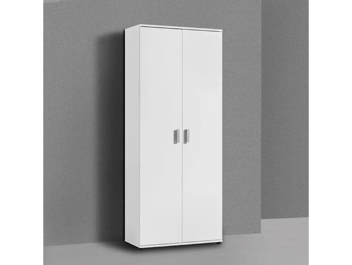 Armoire de rangement 2 portes - Armoire de bureau 4 étagères - 75x35x184 cm - Meuble de rangement - Blanc