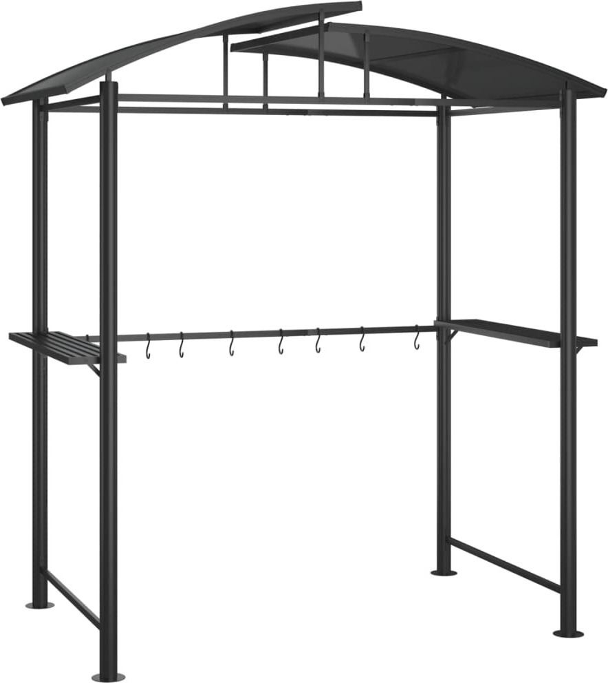 Grillpavillon mit Seitenregalen Anthrazit 210x114x230 cm Stahl