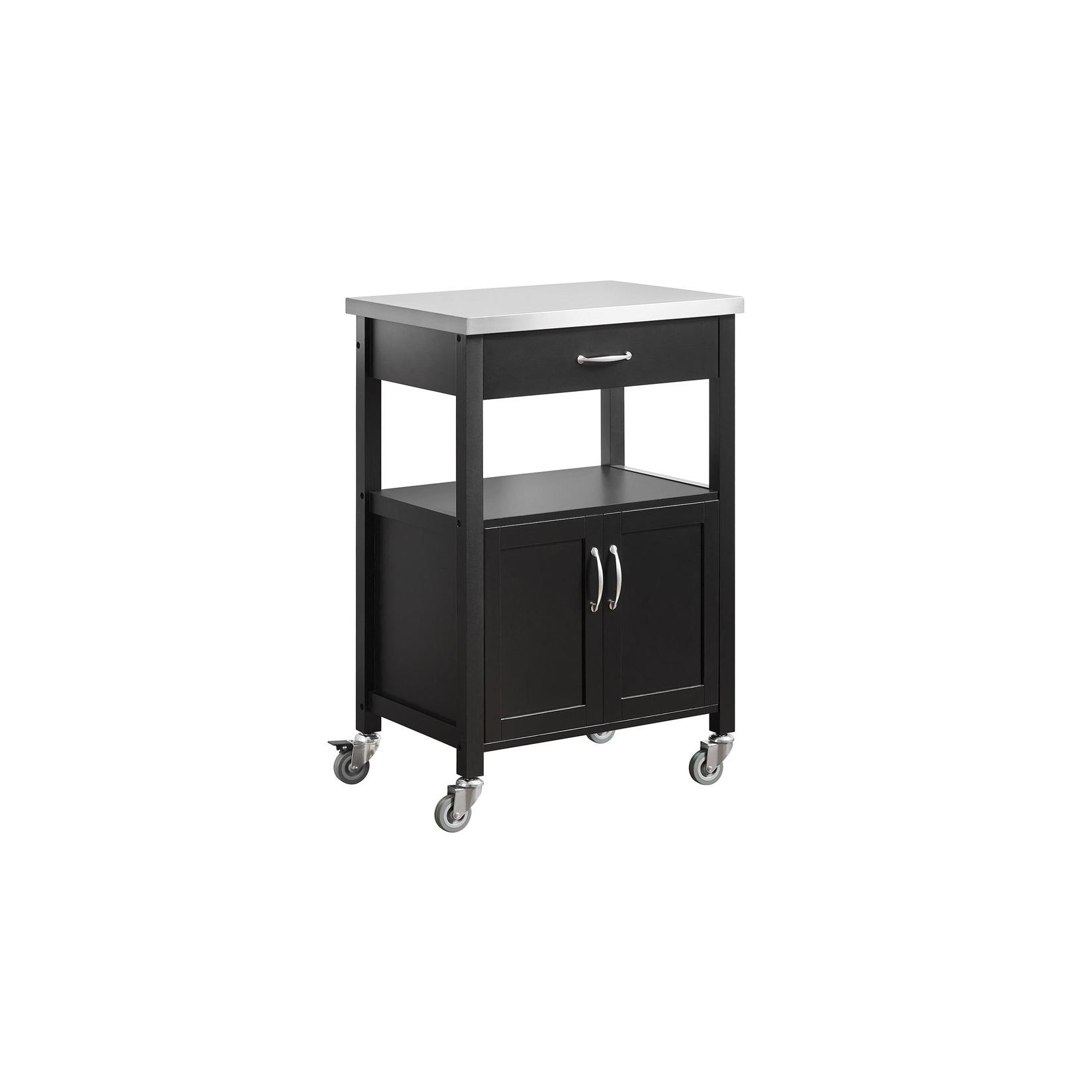 SoBuy Küchenwagen mit 1 Schublade Schwarz 60x44,5x91cm Funktional