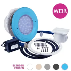 Pool Licht Premium, 1er Set, LED-weiß, 12V, BWT, Blende adriablau