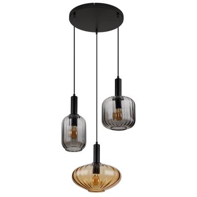 GLOBO LIGHTING Pendelleuchte "VALLETTA", schwarz (schwarz matt), 1 Stk., Leuchten, Hängeleuchte, Hängeleuchte, verschiedene Gläser, modern, Essbereich, Pendelleuchte