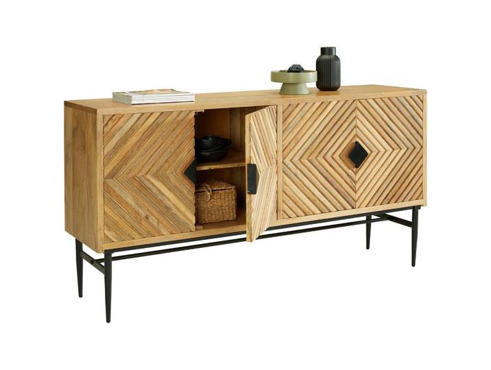 Sideboard Gatsby Hellbraun/ Schwarz ca. 175x90x45cm