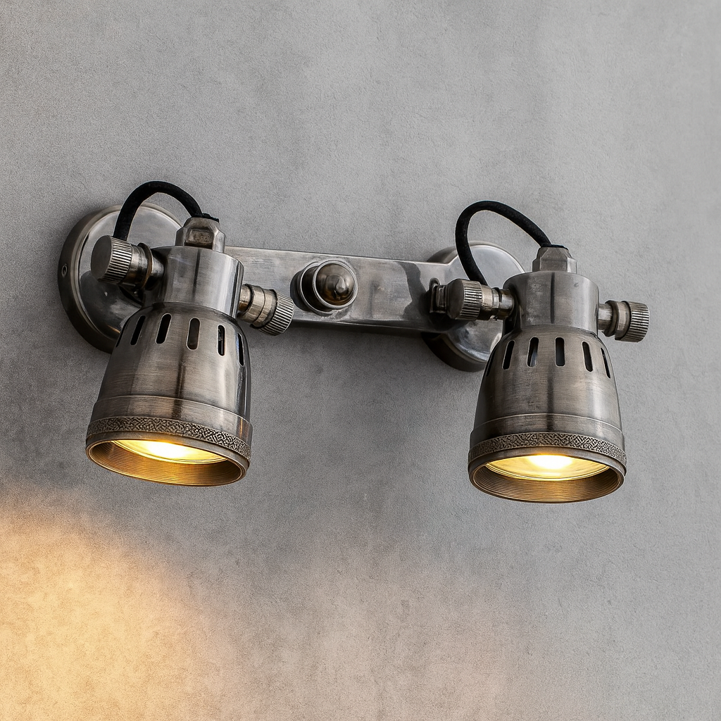 KS Verlichting Opbouwspot Indigo Double Antiek Zilver