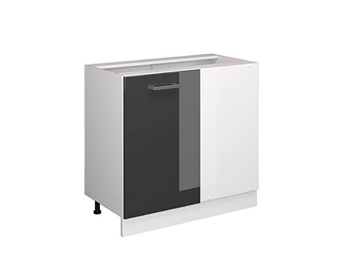 Vicco Eckschrank für Hausrat R-Line, Anthrazit Hochglanz, 86 cm mit Tür, ohne Arbeitsplatte, zur Aufbewahrung von Haushaltsutensilien und Vorräten