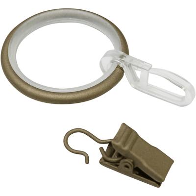 Gardinenring GARDINIA "Kira mit Gleiteinlage", braun (cappuccino), B:1,9cm Ø:1,9cm, Metall, Gardinenbefestigungen, Serie Gardinenstange Kira