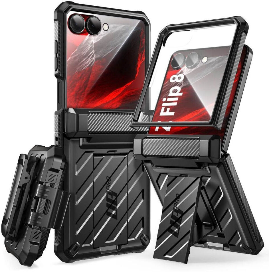 Samsung Galaxy Z Flip8 Supcase Unicorn Beetle Pro Håndværker Cover m. Kickstand - Sort