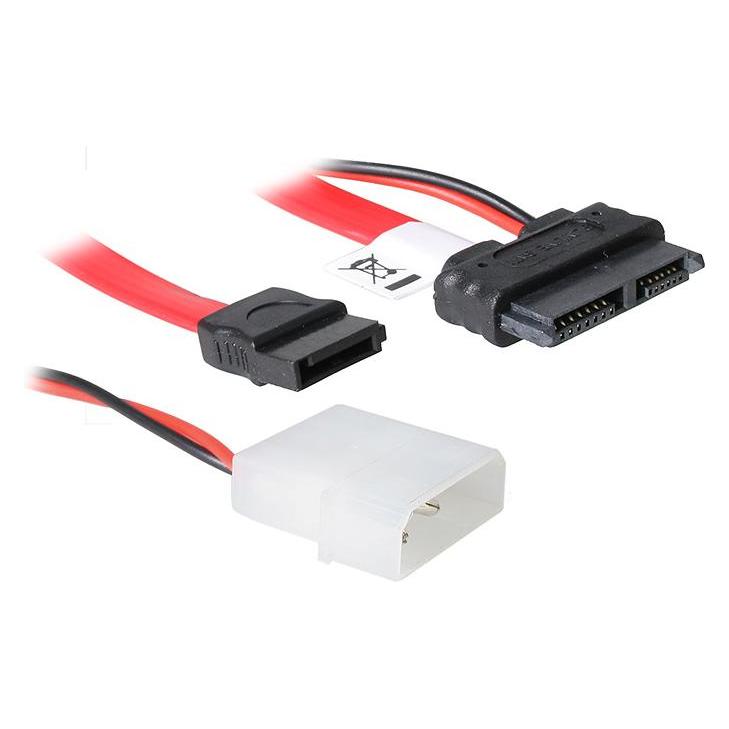 Akasa SATA Kombokabel Slimline zu SATA / Molex (40 cm, SATA III) (AK-CB050-40)