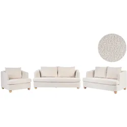 SOFA-SET 6-Sitzer Bouclé Cremeweiß Rattvik