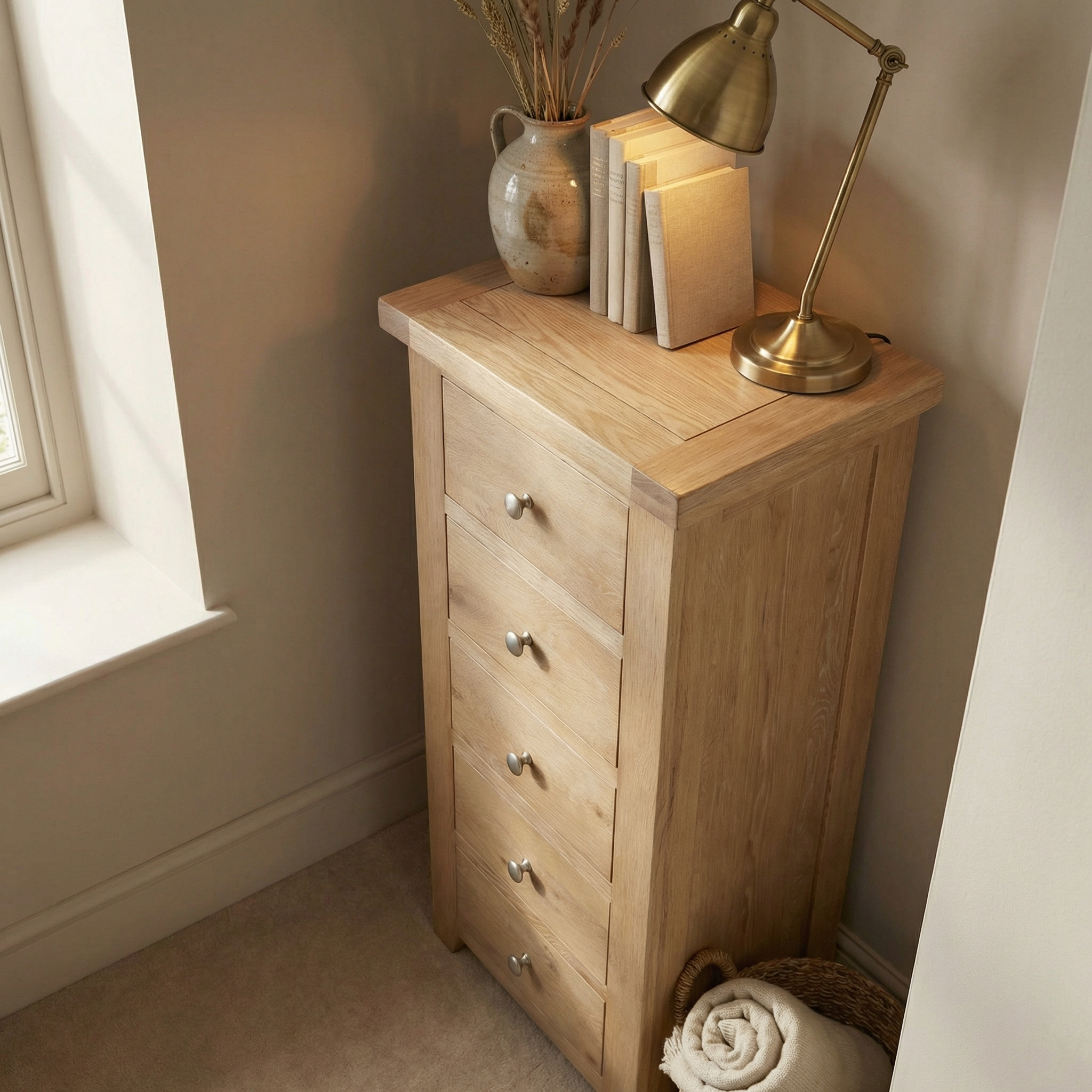 Burford 5 Chest of Drawers in Natural Oak