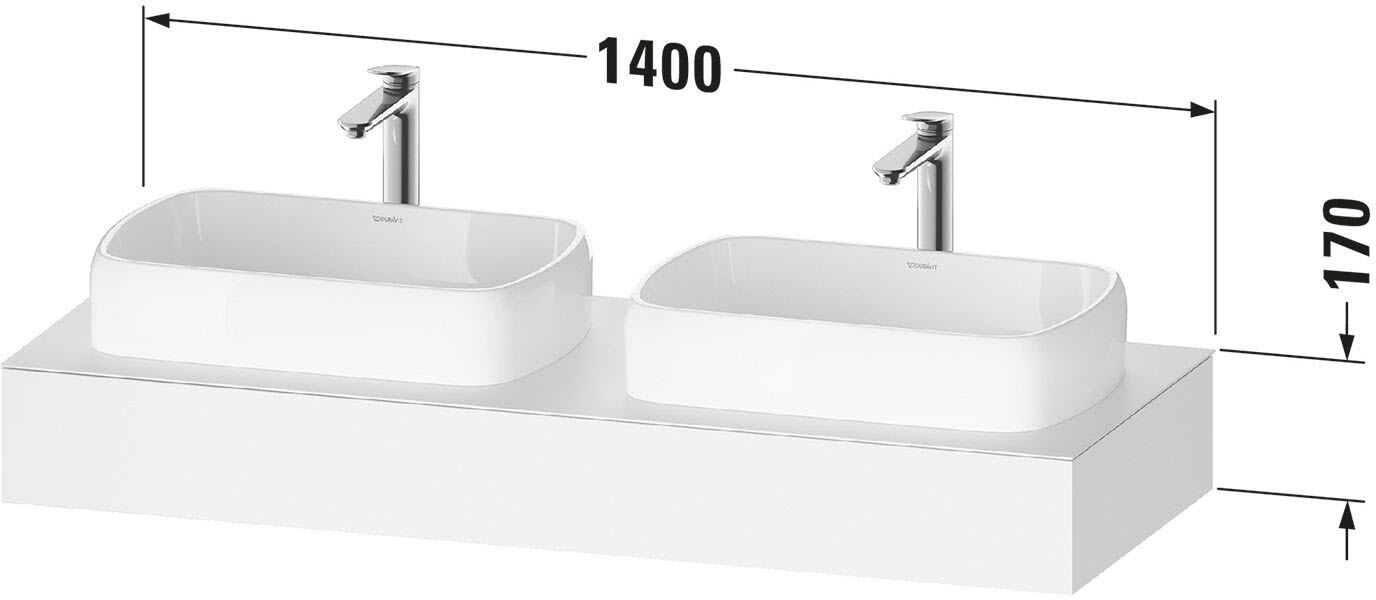 Duravit Collection One Konsolen mit zwei Ausschnitten 140 x 55 cm
