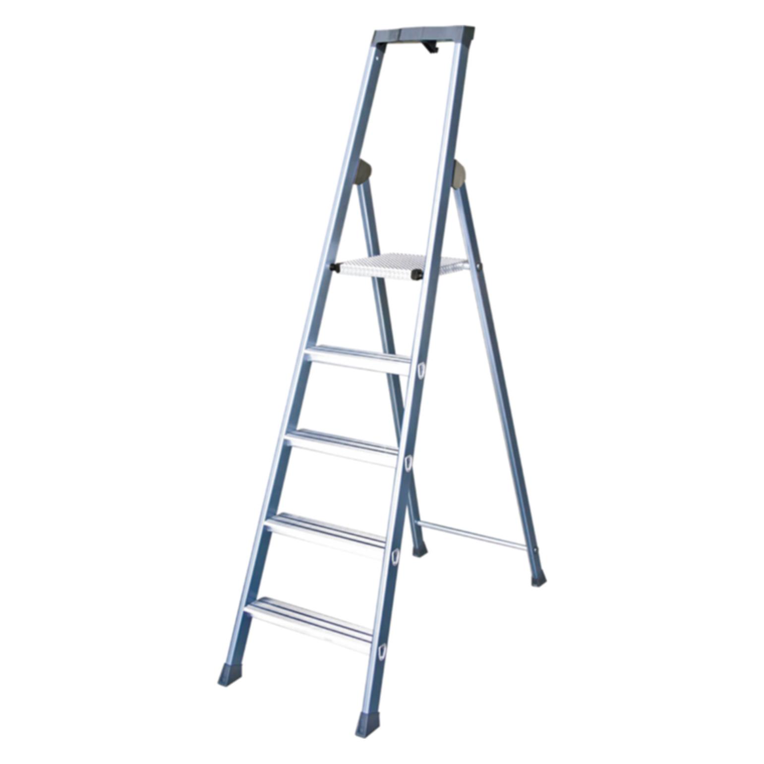 Krause Alu-Stufenstehleiter (Stehleiter, 160 cm) (124180)