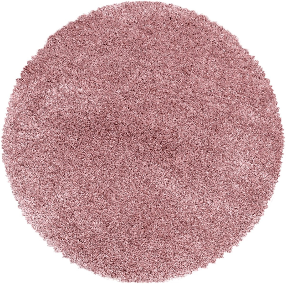 Extra hoogpolig shaggy vloerkleed Fluffy - Rond - Roze - Diameter: 120 cm