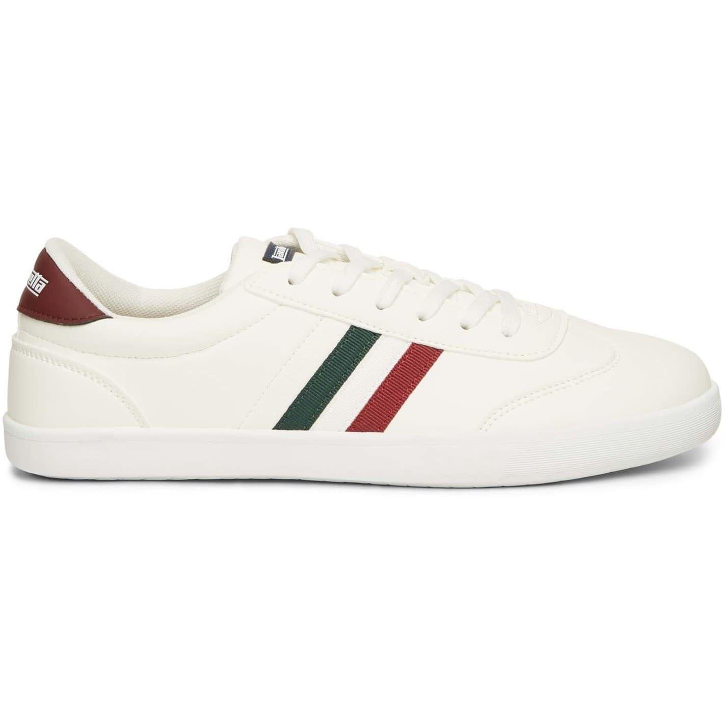 Herren Lambretta Vulkan Schnürschuhe Low Top Court Sneaker in Weiß