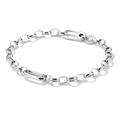Charm-Armband THOMAS SABO "Charm Club Connect Armband" Gr. 17, silber (silberfarben), Armbänder, Damen, 17, Metall, Charm-Armband