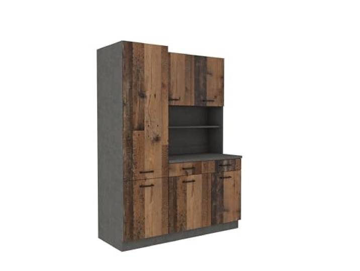 Kuechen-preisbombe Buffet Küche Mario 150 Küchenzeile Küchenblock Einbauküche Old Wood Style Matera