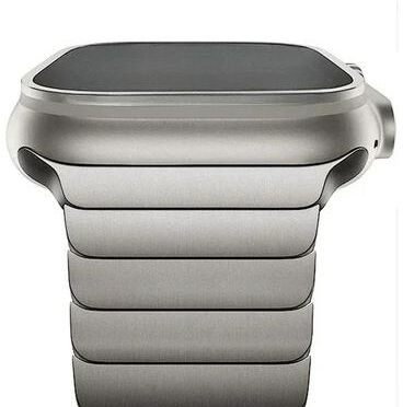 Uplifted Goods Titanium Tone Stainless Steel Link Bracelet titanium for Iwatch 10 42mm