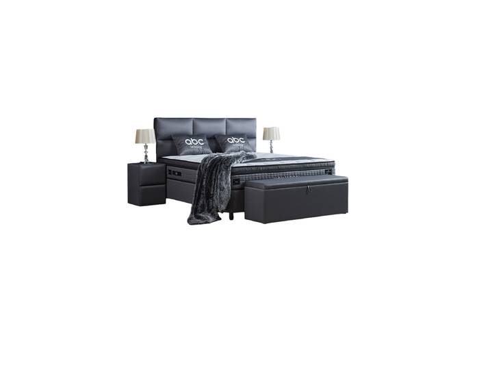 Premium Boxspringbett „Hamilton“ inkl. Matratze & Topper Dunkelgrau Liegefläche: 140 x 200 cm ABC Bedding