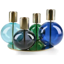 Holmegaard, Kerzenständer, - Bubble 4-Armed Candle Holder - Blue/Green - Ø17.5 cm