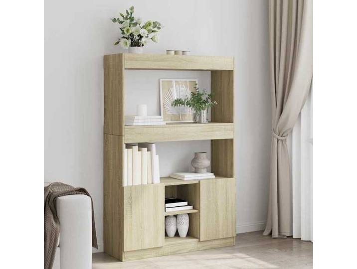 Buffet haut chêne sonoma 92x33x140 cm bois d'ingénierie armoire à livres armoire à livres moderne étagère à livres 3309611