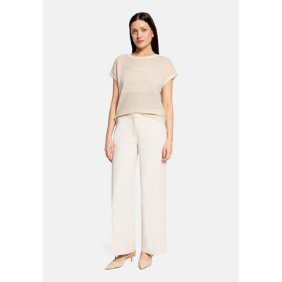 Stricktop BETTY & CO "Damen mit Struktur", Damen, Gr. 40, beige (grau), Strick, Obermaterial: 50% Baumwolle, 50% Polyacryl, ausgestellt normal, U-Boot-Ausschnitt, Tops Stricktop