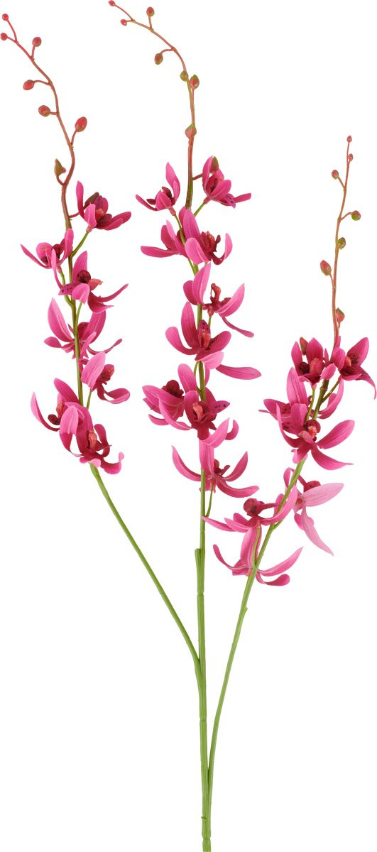 Easyplants Kunstbloem Cymbidium Bordeaux 95 cm Zijde