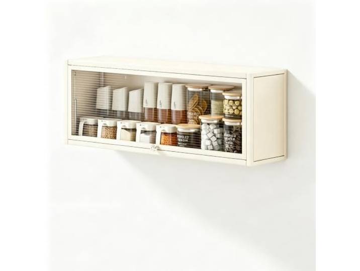 Gtzly Wandmontiertes Gewürzregal, Schmaler Küchen Schrank Kohlenstoffstahl Tragfähigkeit 40 kg, Montage Ohne Bohren, Befestigungsmaterial, Zuhause, Wohnmobil, Waschküche(31*12*7in/80*30*17cm)
