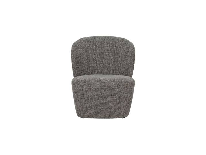 Fauteuil en tissu gris foncé, fixe, assise ferme, coussin dossier