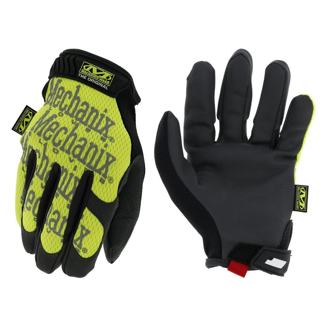 Mechanix Wear Handschuhe MECHANIX ORIGINAL HI-VIZ gelb Größe L. Klettverschluss, Kunstleder, TrekDry, reflektiere (L) (SMG-91-010)