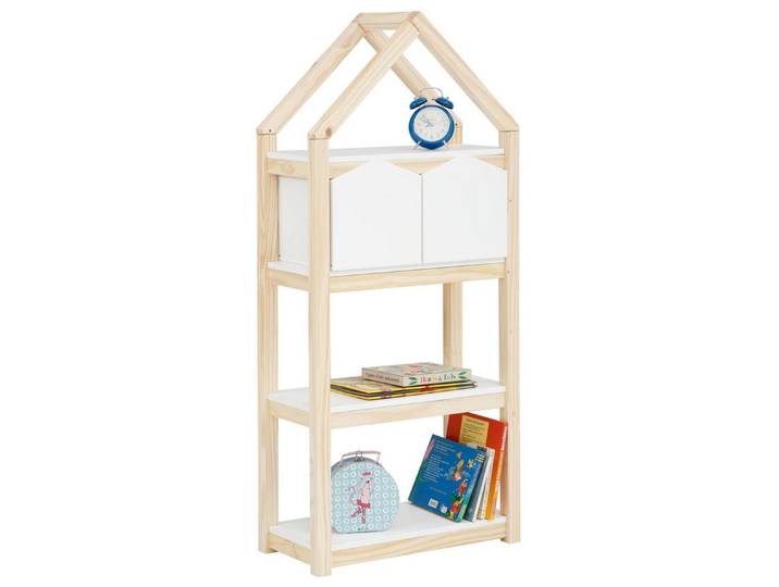 loft24 Kinderregal Bob - Regal Standregal Bücherregal, Standregal, Regal mit 2 Aufbewahrungsfächern, Kiefer