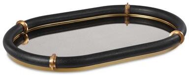 "Uttermost Cyprus Black Oval Tray - 16."" D x 24."" W x 2."" H"