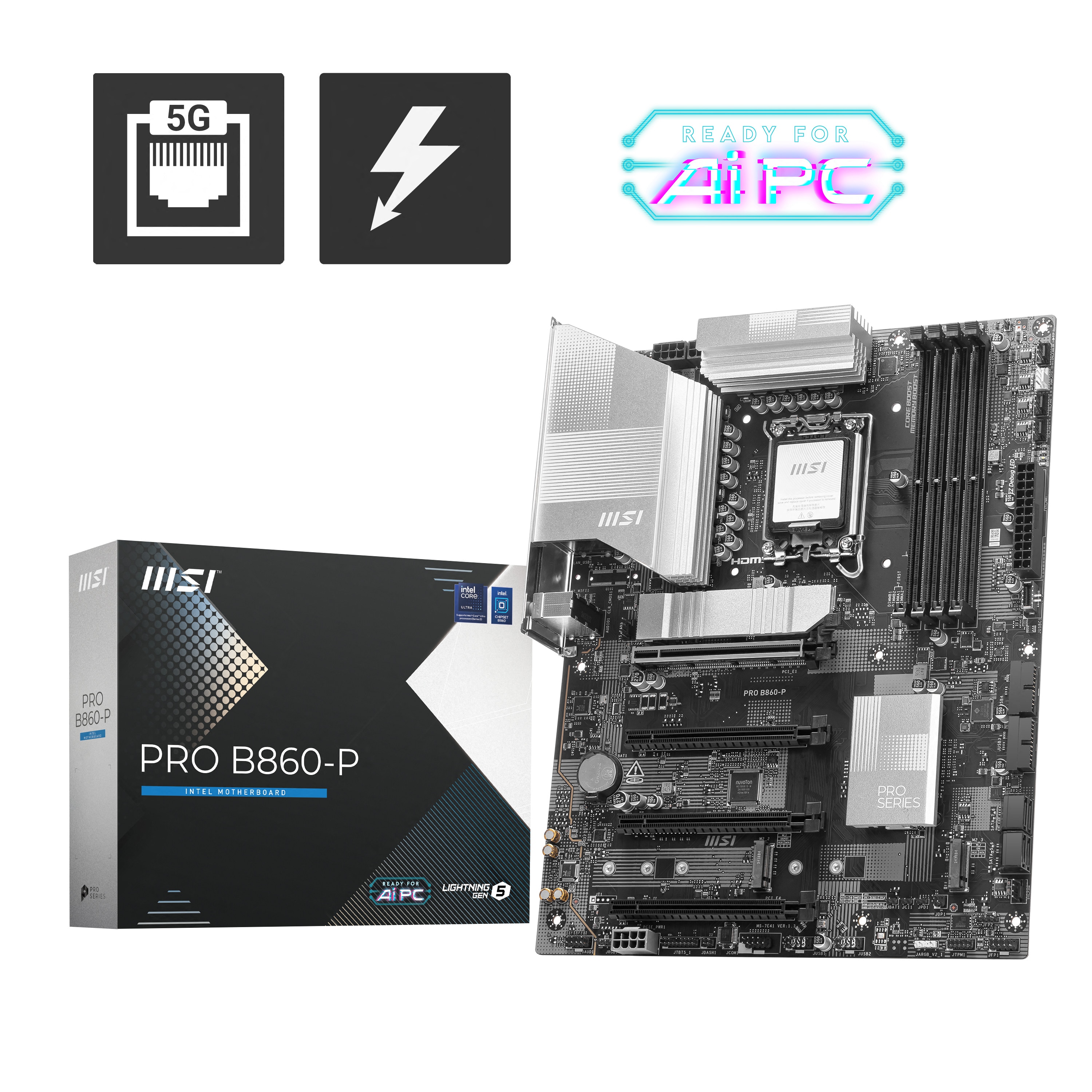 MSI PRO B860-P Mainboard 1851 M.2/HDMI/DP/USB-C 7E41-002R