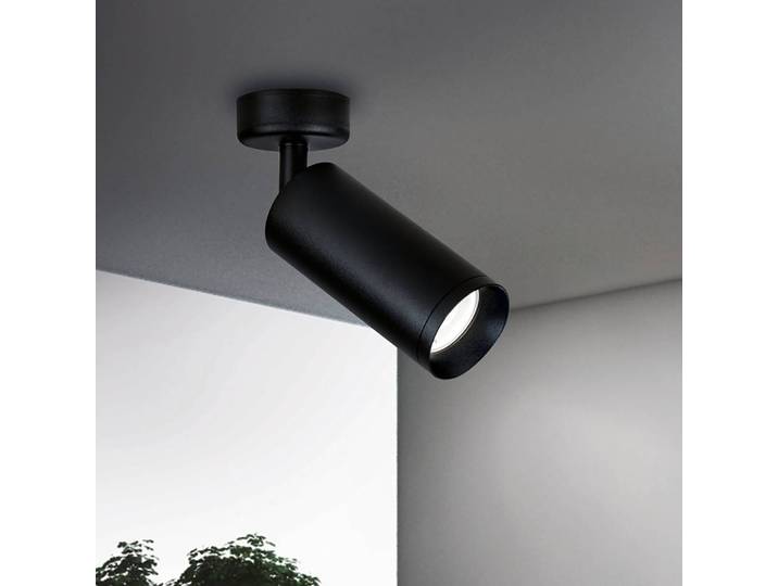Plafonnier Focus - Type C Ø 6cm Noir/Noir Aluminium GU10