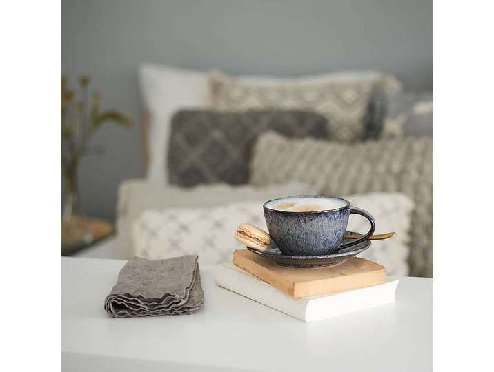 Tasses en céramique lot de 4 Ø 10cm Gris/Anthracite