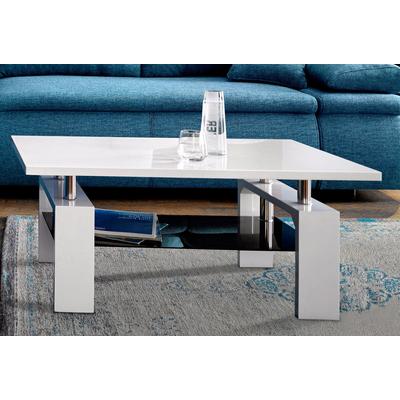 Couchtisch PAROLI, weiß, B:100cm H:43cm T:60cm, Tische, Couchtisch, in Hochglanz-Optik