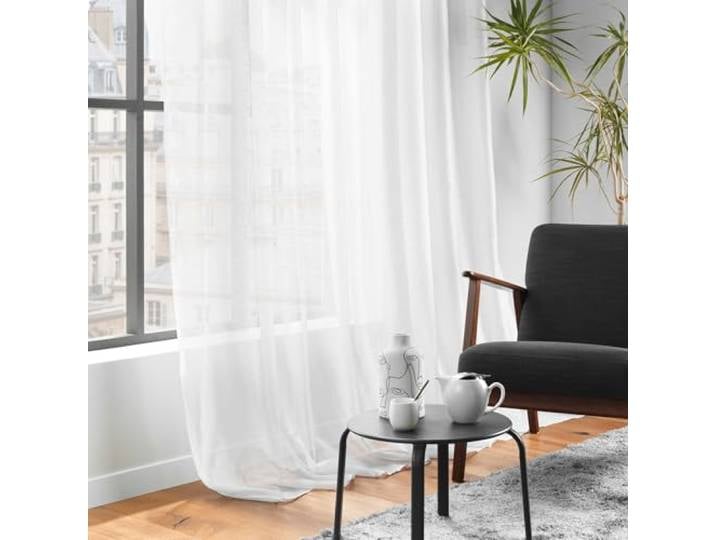 Douceur d'Intérieur\, Voilage XXL à Oeillets Grande Largeur (240 x 240 cm) Lissea Blanc\, Voile Sablé