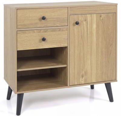 "Costway 31"" Sideboard Cabinet with 2 Open Compartments and 2 Drawers-Natrual"