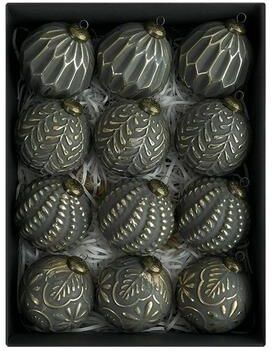 ModernMart Antique Christmas Ball, 12pcs Christmas Tree Ball Pendant, Shatterproof Tree Ornaments, Holiday Decoration Ornament black cn