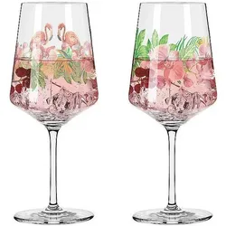 Ritzenhoff Sommersonett, Cocktailgläser, Grün, Rosa, Mehrfarbig