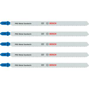 Bosch Stichsägeblätter PRO Metal Sandwich T718BF, für Metall, 5 Stück
