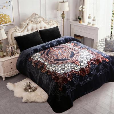 JML Luxury Heavyweight Raschel Fleece Blanket, Embossed Floral Bed Blanket