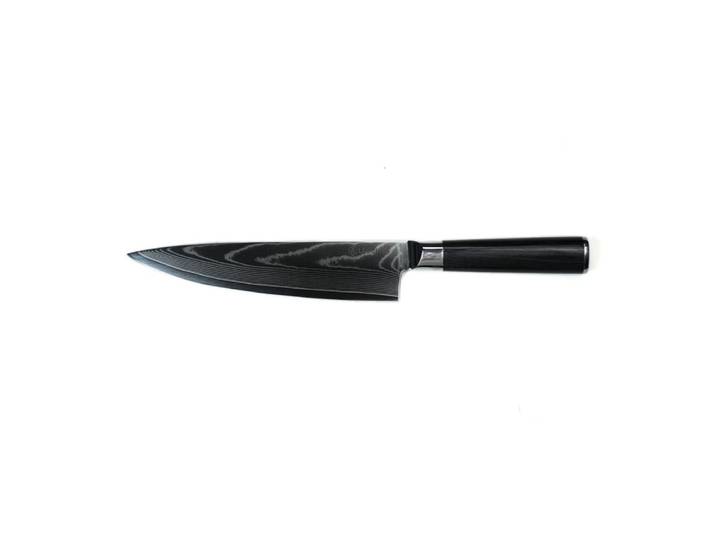 Couteau de chef noir damas 34cm avec étui