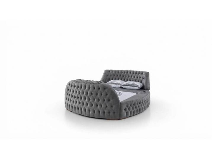 Xlmoebel Rundbett Schwarzes Chesterfield Bett mit luxuriöser Polsterung (Bett), Hergestellt in Europa