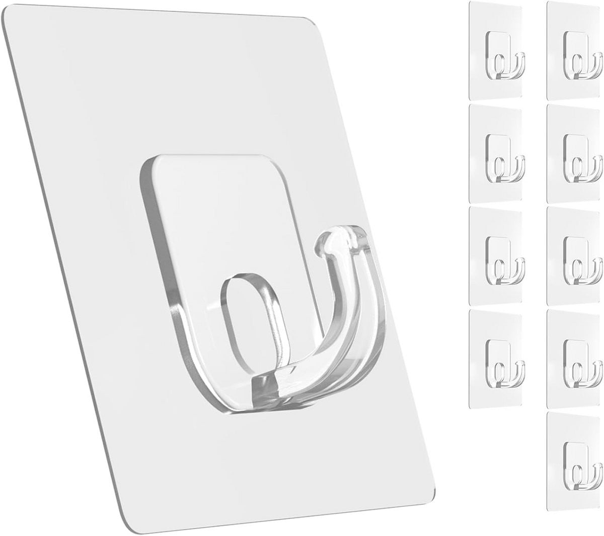 Set van 10 zelfklevende wandhaken voor keuken, badkamer en kantoor