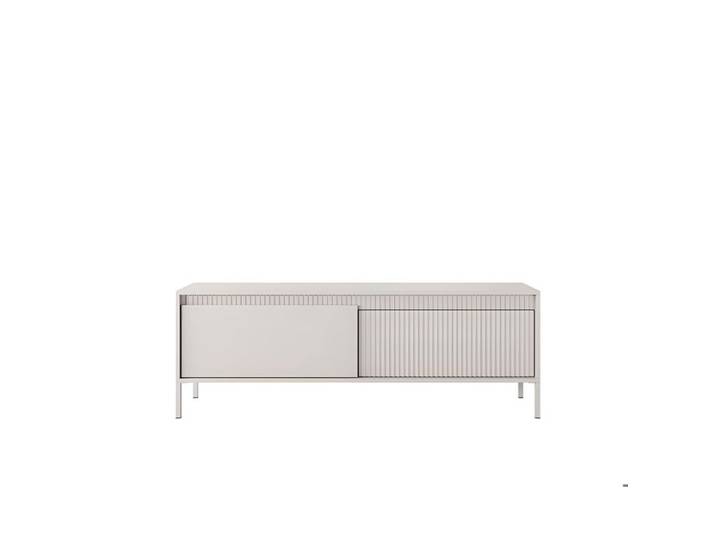 Meuble télé 2 portes 153 5 cm - ROMANE - Beige