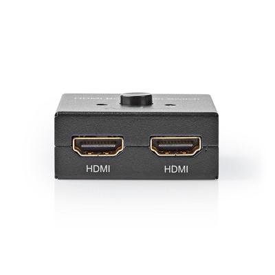 Nedis HDMI Schalter - 3-Port port(s) - 1x HDMI Input / 2x HDMI Input - 1x HDMI Output / 2x HDMI Output - 4K@60Hz - 6 Gbps - Metall - Anthrazit