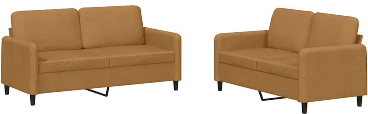 vidaXL 2-delige loungeset in bruin fluweel
