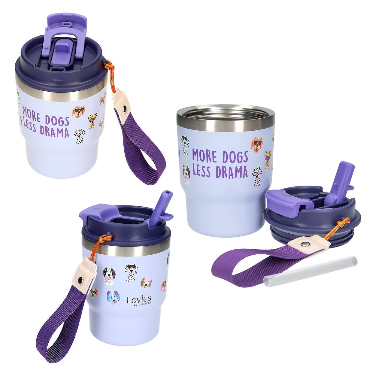 Depesche To Go Becher LOVIES More Dogs Less Drama hellblau 360ml (0.36 l) (76567444)