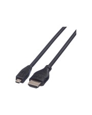ROLINE HDMI High Speed Cable with Ethernet mit Ethernetkabel M bis mikro M 2 m abgeschirmt Schwarz (11.04.5581)