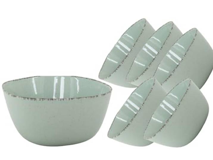 Van Well URBAN Schale 11 cm grün 6er Set - Steinzeug für Tapas, Dips, Snack und Saucen